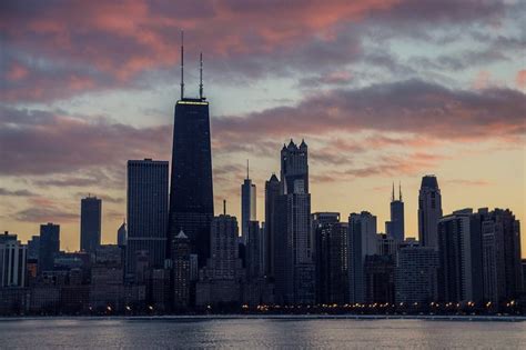 Chicago Skyline Sunset A Photo On Flickriver