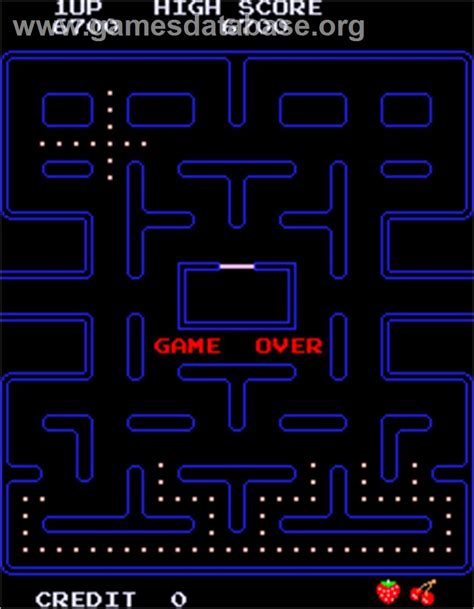 Pac Man Arcade Artwork Game Over Screen