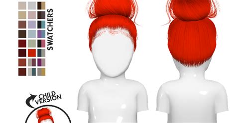 Leah Lillith Ayla Hair 001 Toddler And Child Version Redheadsims Cc