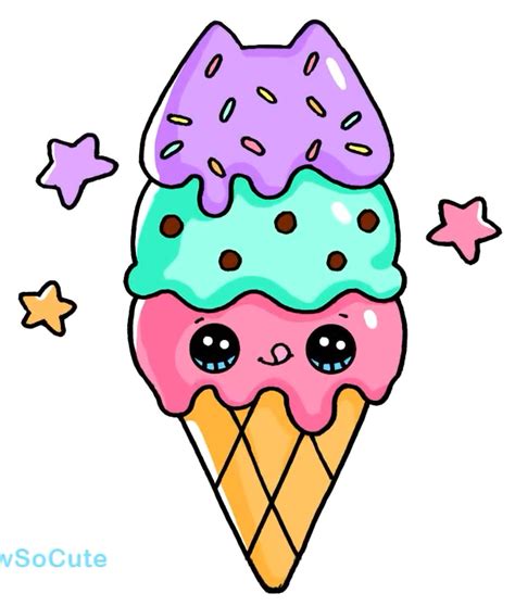 Ice Cream Cone Pusheen Kawaii Girl Drawings Kawaii Doodles Cute