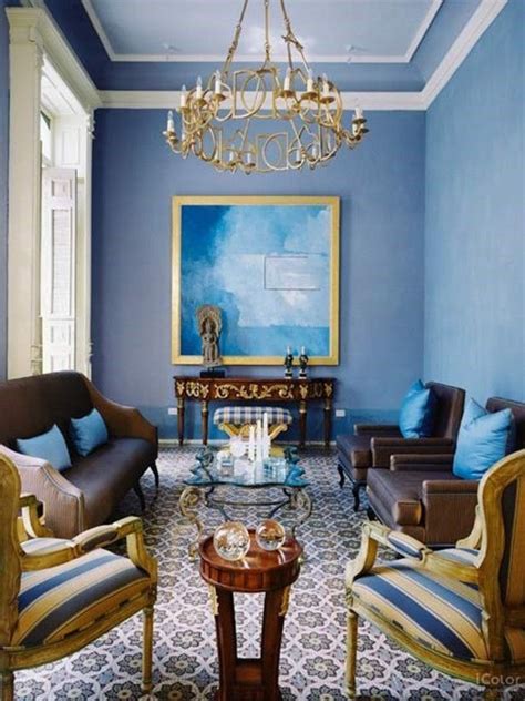 Amazing Blue Walls And Decor Blue And Gold Living Room Gold Living