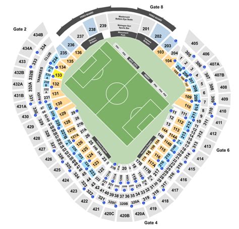 Yankee Stadium Seating Charts Info On Rows Sections And Club Seats