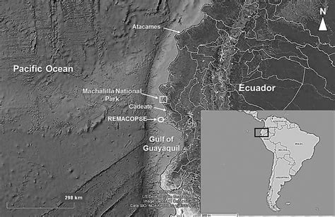 Map Of Ecuador Illustrating The Mainland Coast And The Location Of The