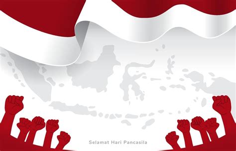 Indonesian Celebrating Pancasila Day With Indonesia Map And Flag Background Flag Background