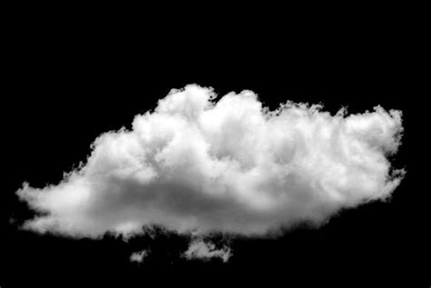 Белое облако изолированные на черном фоне реалистичные облака
