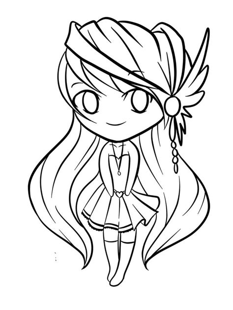 Cute Chibi Girl Coloring Pages Easy