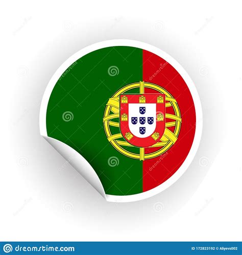 Flag circle clipart & graphic design of free images. Sticker Of Portugal Flag With Peel Off Corner Isolated On ...