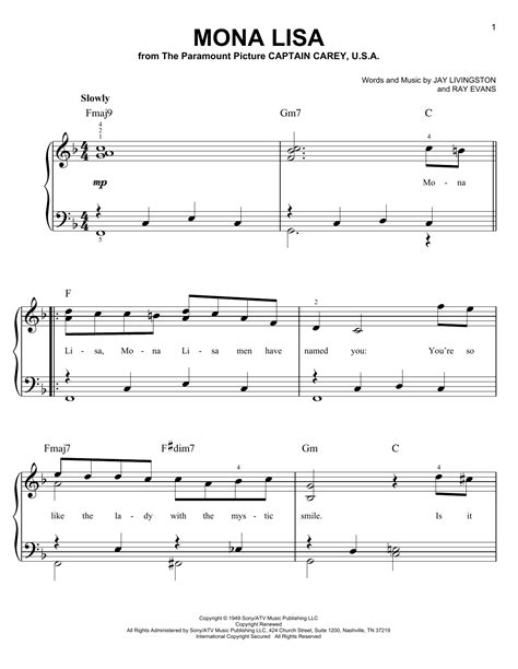 Mona Lisa | Sheet Music Direct
