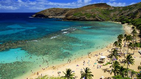 We present you our collection of desktop wallpaper theme: Summer In Hawaii Islands Ocean Sandy Beach Mountain Nature Desktop Hd Wallpaper 1920x1080 ...