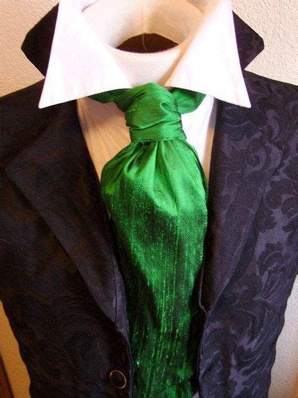 Formal Victorian Ascot Tie Cravat Emerald Green Dupioni Silk Etsy