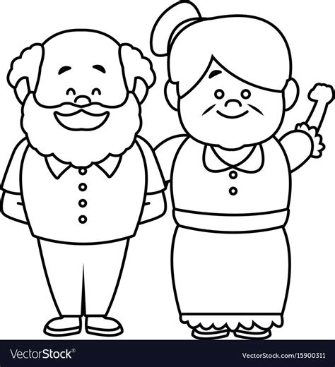 Happy Grandpa And Grandma Parents Standing Vector Image