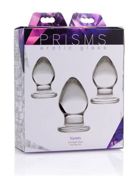 prisms erotic glass triplets 3 piece glass anal plug kit wholese sex doll hot sale top custom