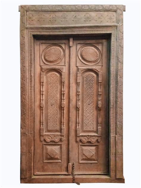 98 Large Wooden Carved Entrance Door From Rajasthan Vintage Indian