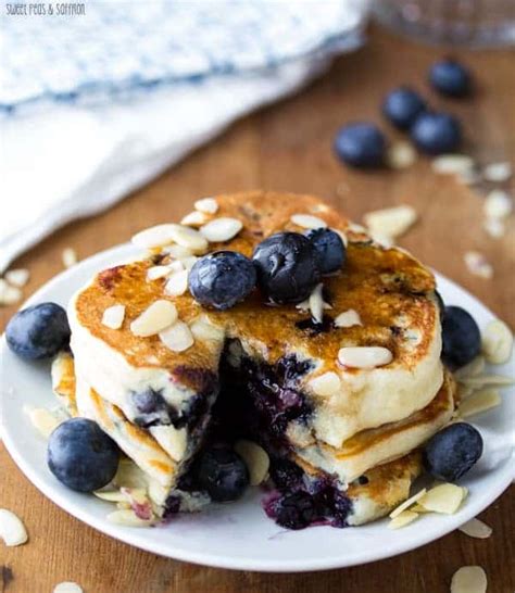 Extra Fluffy Blueberry Almond Pancakes Greek Yogurt