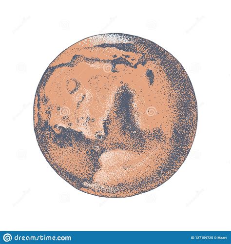 Hand Drawn Planet Mars Stock Vector Illustration Of Background 127159725