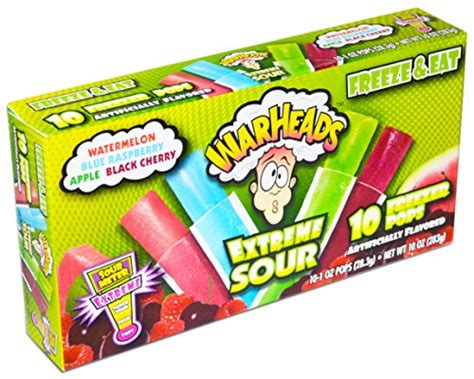Warheads Extreme Sour Single Box 10 Freezer Popsicles Flavors