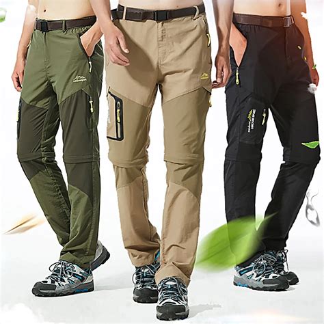 Men Quick Drying Removable Hiking Stretch Pants Outdoor Camping Travel