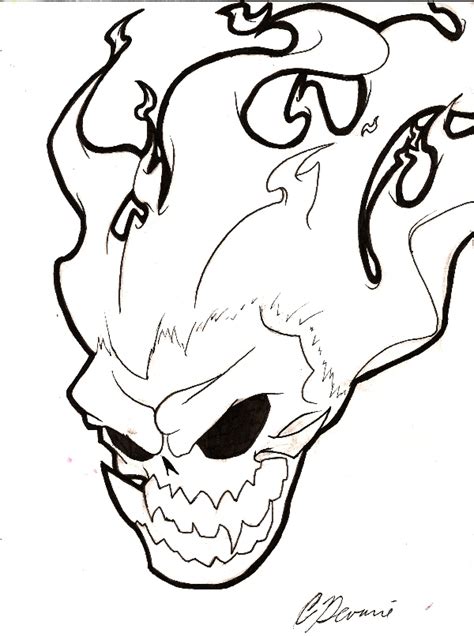 Fire Skull Drawing At Getdrawings Free Download