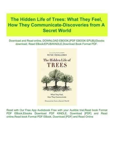 Pdf The Hidden Life Of Trees What They Feel How They Communicate