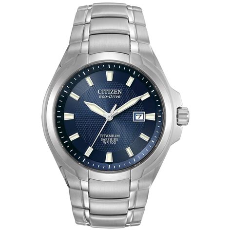 gents super titanium blue dial bracelet eco drive watch watches from dipples uk