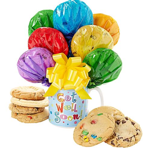 I am trying to have a cookie bouquet with balloons delivered to a home in springville, indiana on monday. Sugar Free Get Well Mug Cookie Bouquet - Cookie Bouquets