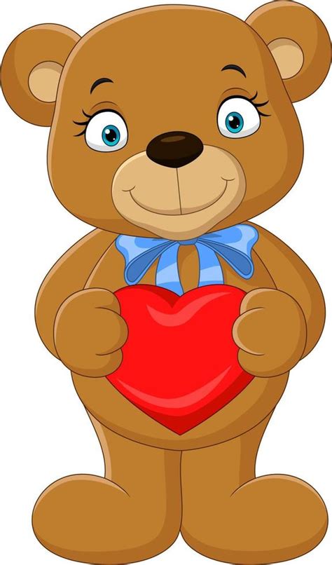 Cartoon Funny Bear Holding Heart 5162127 Vector Art At Vecteezy