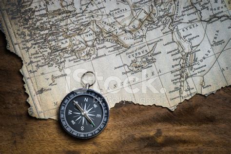 Old Compass And Vintage Map Stock Photo Royalty Free Freeimages