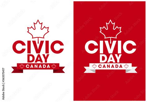 August Civic Holiday Canada Logo Design Concept Vector Eps Stock