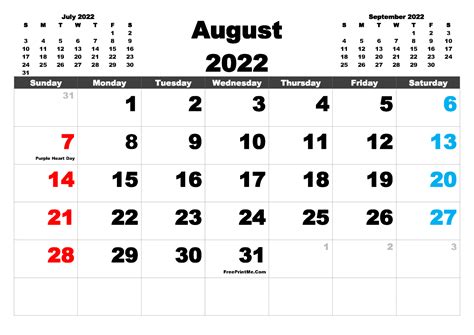 August 2022 Calendar Printable Pdf Printable World Holiday