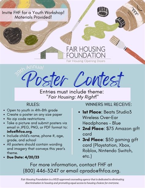 2023 Youth Poster Contest Fair Housing Foundation — The Kennedy