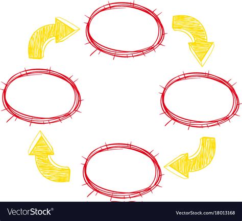 Flowchart Template With Circles And Arrows Vector Image