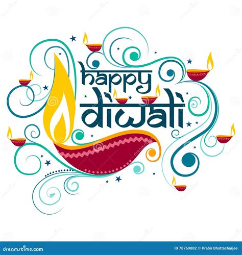 Happy Diwali Typography Stock Illustrations 1991 Happy Diwali