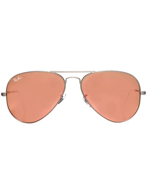 Lyst Ray Ban Pink Flash Aviator Sunglasses In Metallic