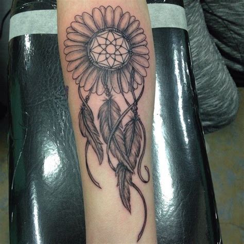 Beautiful Sunflower Dreamcatcher Feather Tattoo I Love This Sunflower