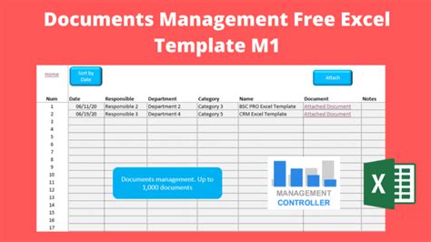 Documents Management Free Excel Template M1