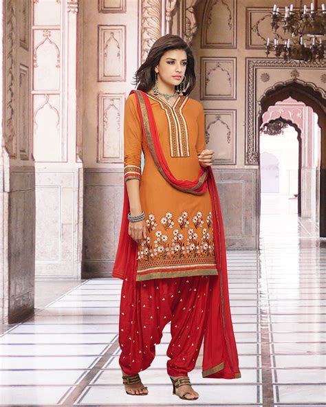 Colour pallete colour schemes color combos combination colors color palettes fashion colours colorful fashion cool winter winter coat. Patiala Suit In Peach And Red Color Combination (D0261 ...