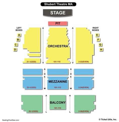 Shubert Theater Boston Seating Chart Seating Charts And Tickets