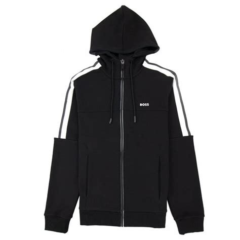 Hugo Boss Saggy 1 Hoody Side Stripes Black 001 Men From Onu Uk