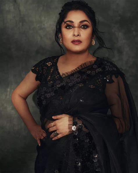 Ramya Krishnan Dazzles In A Black Organza Sequinned Saree For Dancing Ikon