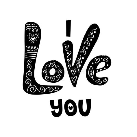 I Love You Hand Lettering Stock Vector Illustration Of Label 134484547