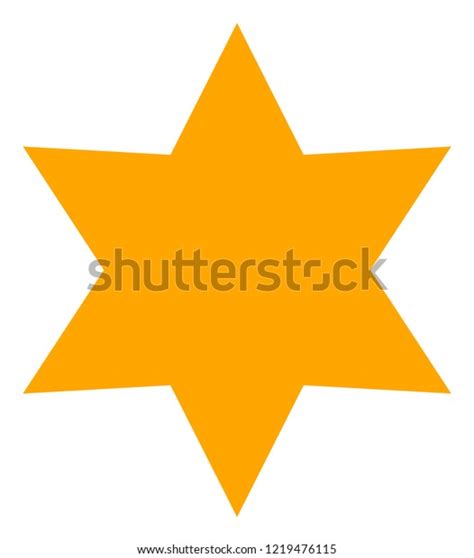 Six Corner Star Icon On White Stock Vector Royalty Free 1219476115