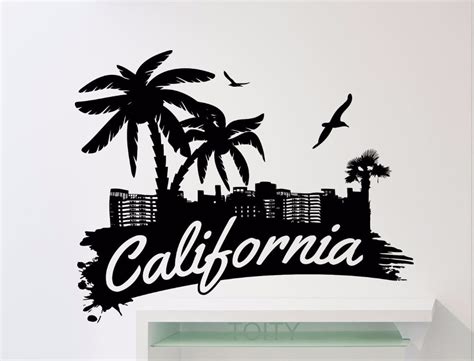 Buy California Word Logo Wall Sticker Palms Birds