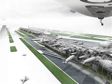 Futuristic Airport Sci Fi Airplane Wallpaper 2560x1920 122882