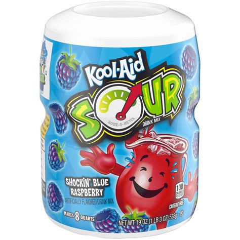 Kool Aid Sours Shockin Blue Raspberry Flavored Powdered Drink Mix 19