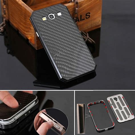 luxury s3 aluminum bumper case with metal frame and fiber carbon back for samsung galaxy s3 i9300