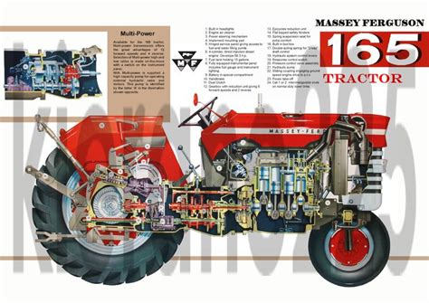 Vintage Massey Ferguson Tractor 148 Cutaway Sales Brochureposter