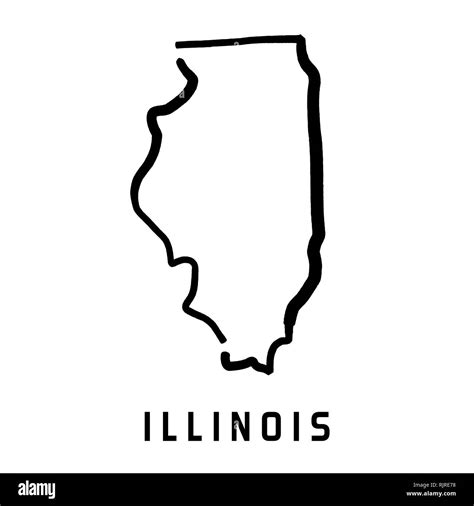 Illinois Simple Logo State Map Outline Smooth Simplified Us State