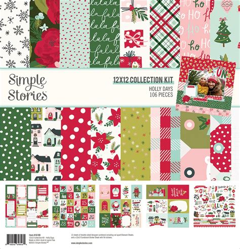Simple Stories Collection Kit 12x12 Holly Days 810046698464