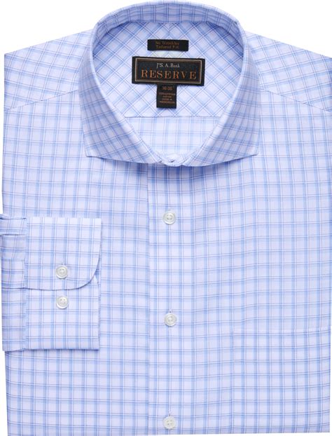 Reserve Collection Tailored Fit Spread Collar Grid Dress Shirt - Big & Tall - Reserve Dress ...