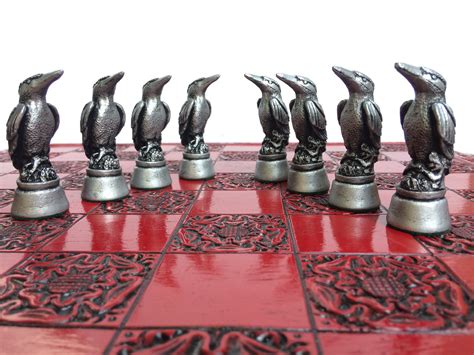 Bird Chess Set Large Highly Detailed Iconic Chess Set Metallic